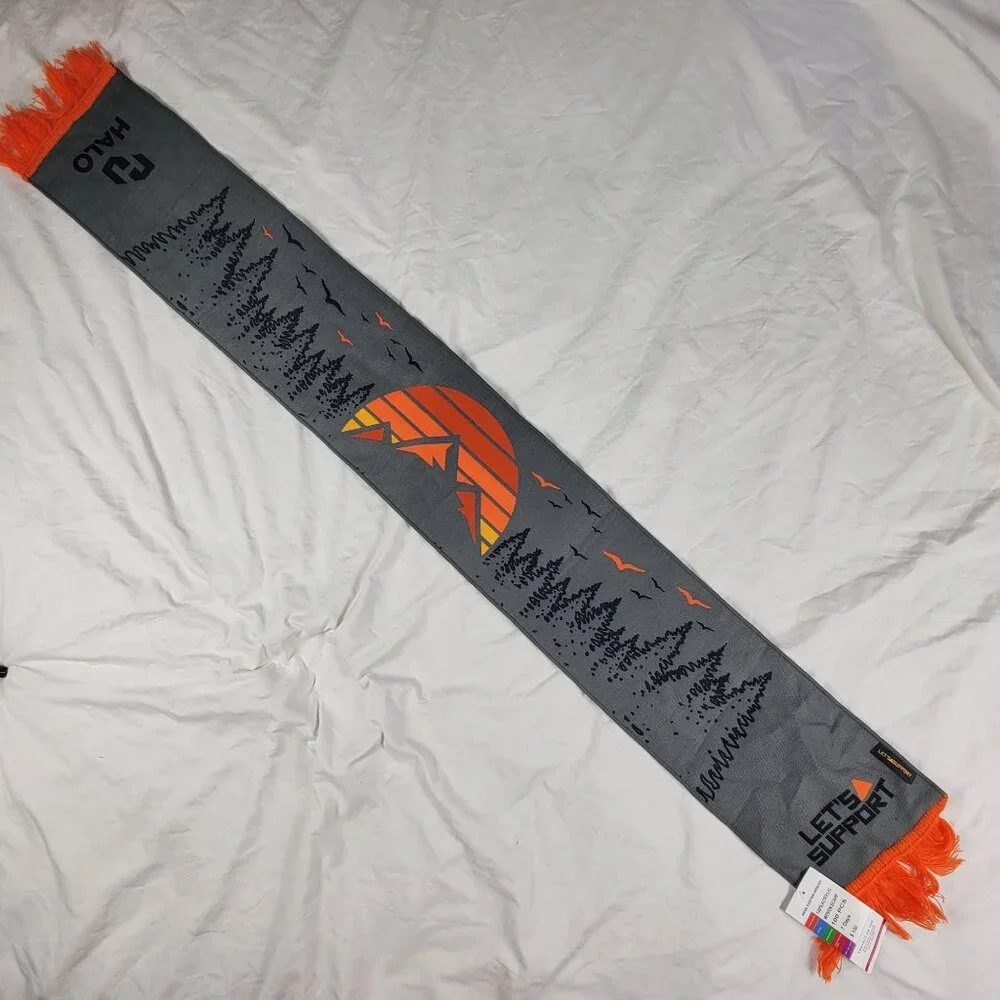 Colorado Springs Halo Break Through Summit Gray Orange Scarf Outdoors Winter